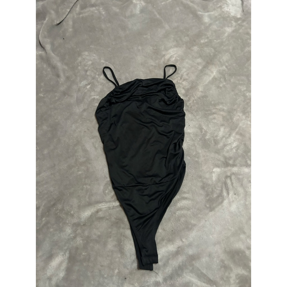 Women's AND NOW THIS Black Ruched Bodysuit S